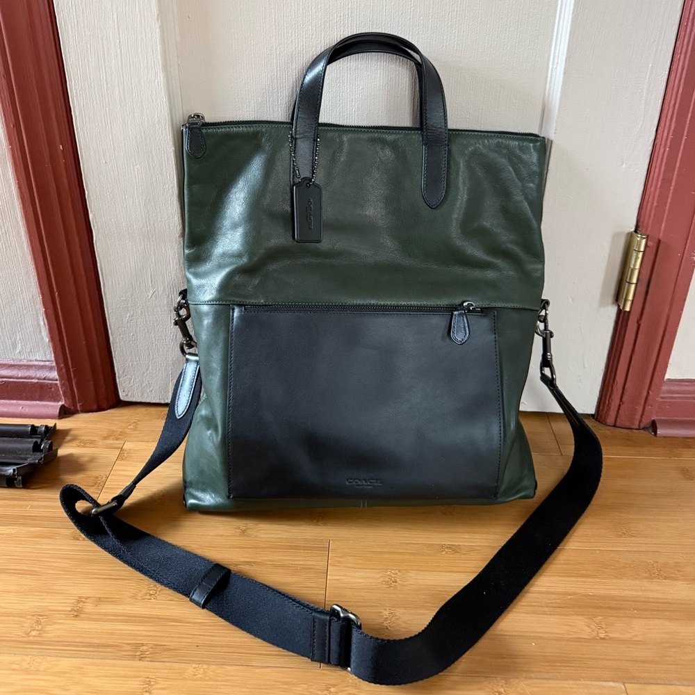 Coach Manhattan Foldover Leather Tote